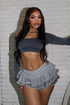 Jessie French Terry Ruffle Mini Skirt